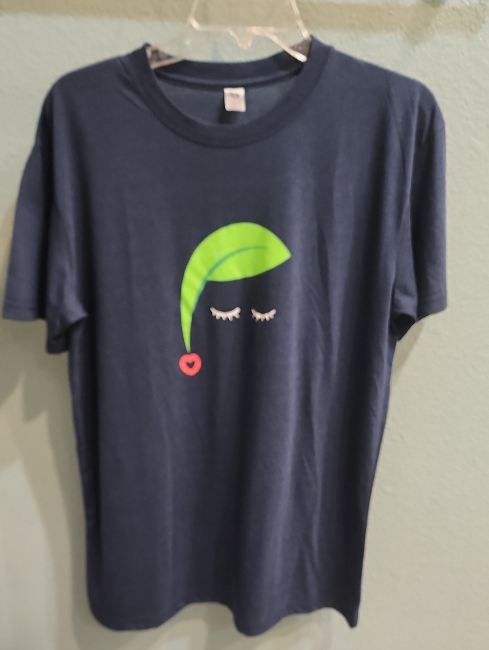 The Wonderful Company Navy Short Sleeve Tee with Lime Leaf Graphic Size Large